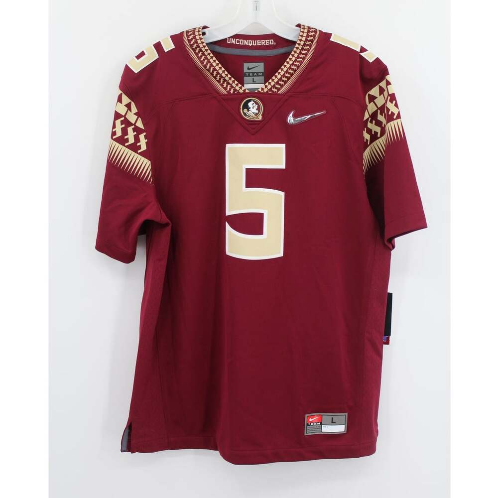 Nike Garnet FSU Florida State Seminole Jersey Mens Large # 5 NEW